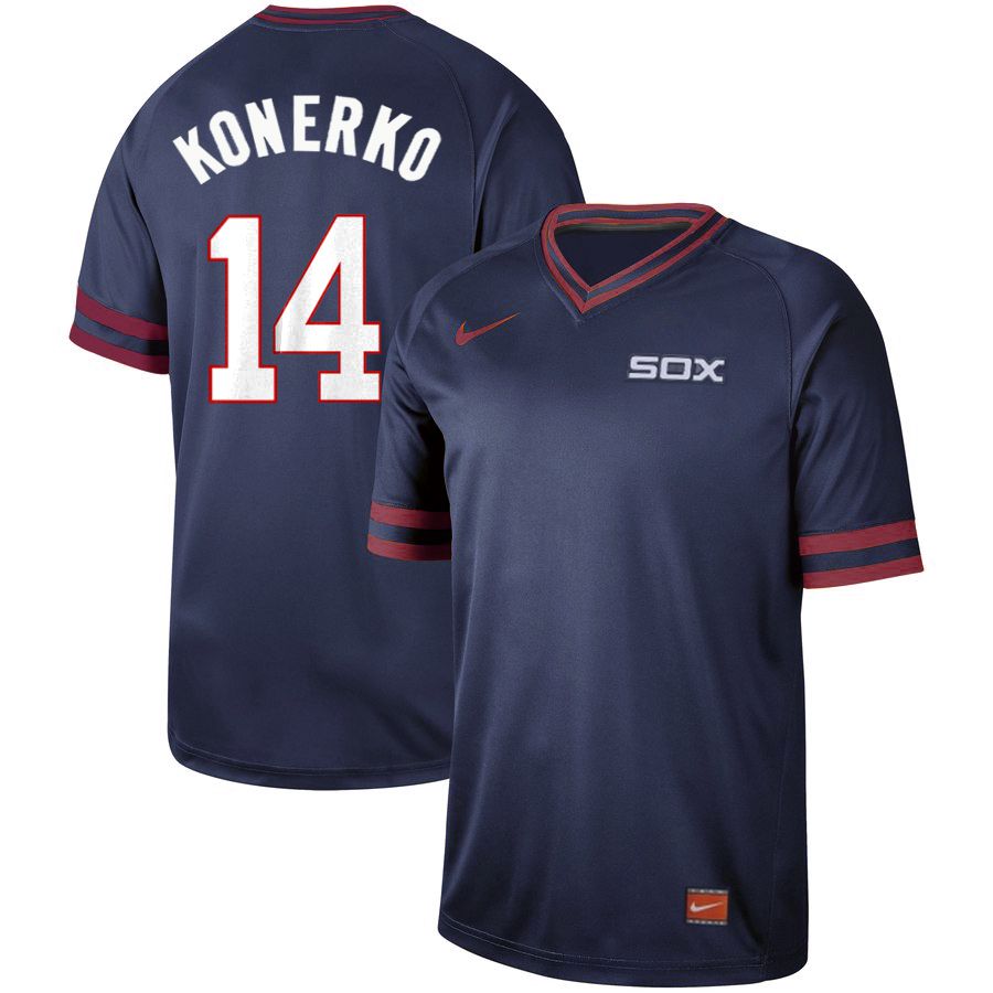 Men Chicago White Sox 14 Konerko Dark blue Nike Cooperstown Collection Legend V-Neck MLB Jersey